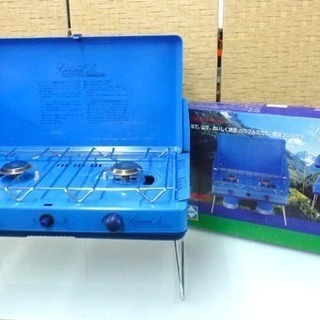 美品 キャンピングガス コンパクト ツーバーナー ガスコンロ ジ...