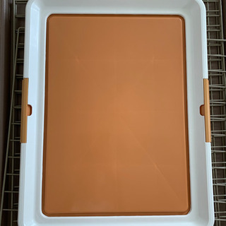 犬用ゲージ カインズトレー付きサークルMとトイレトレーワイドサイズの画像