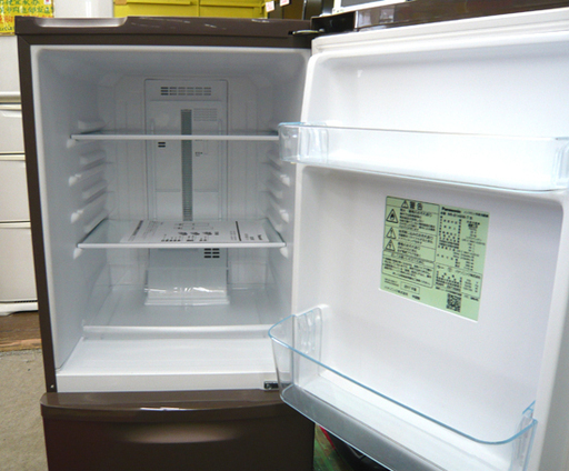 札幌 美品 2017年製 138Ｌ 2ドア冷蔵庫 パナソニック NR-B149W-T ブラウン チョコブラウン 100Lクラス