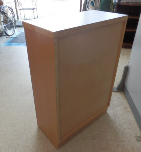 シューズボックス 60×30×88 ナチュラル木目 引き戸 下駄箱 靴箱 ゲタ箱 玄関 棚 ラック 木製 4段 シューズＢＯＸ ペイペ