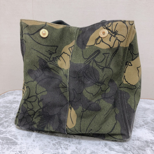 稀少 正規品 PRADA カナパ トートバッグ 花柄フローラル 迷彩柄