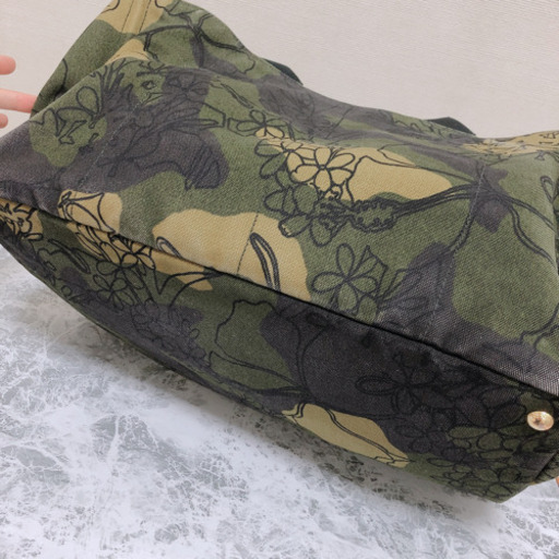 稀少 正規品 PRADA カナパ トートバッグ 花柄フローラル 迷彩柄