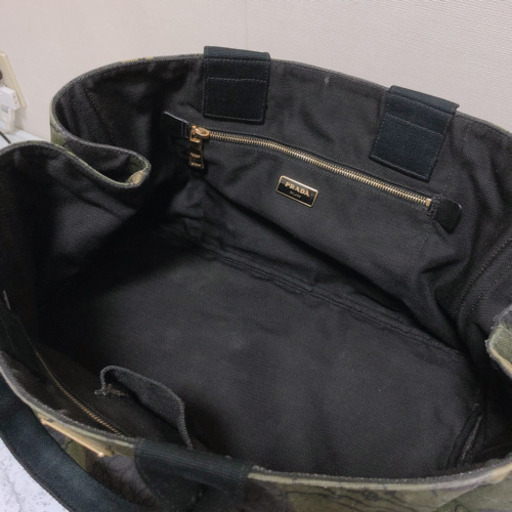 稀少 正規品 PRADA カナパ トートバッグ 花柄フローラル 迷彩柄