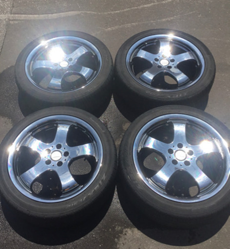 AME 17インチ メッキ アルミホイール 215/45R17 ファルケン 4本セット