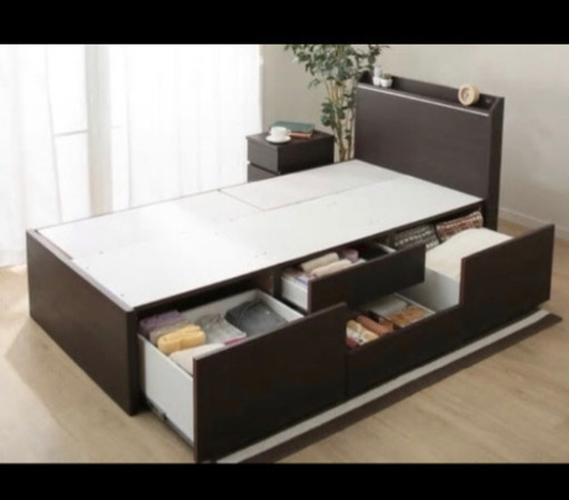 大容量収納シングルベッドフレーム&マットレス　★7/18-7/19引き取りに来てくれる方限定