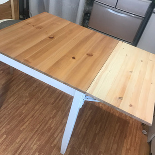 ［お話中］イケア  テーブル  74×74 高さ75   +伸長板35cmの画像