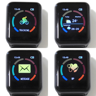 スマートウォッチ GOKOO 歩数計／心拍測定／血中酸素濃度／血圧測定／運動活動計／睡眠測定／メッセージ通知／音楽再生／カメラシャッターの画像