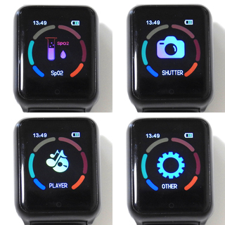 スマートウォッチ GOKOO 歩数計／心拍測定／血中酸素濃度／血圧測定／運動活動計／睡眠測定／メッセージ通知／音楽再生／カメラシャッターの画像