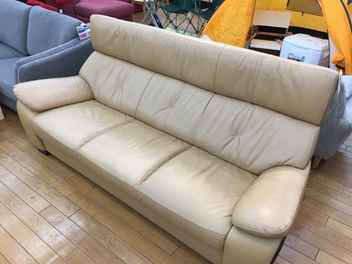 【トレファク鶴ヶ島店】karimoku　3人掛けソファ　オットマン付　Chitano