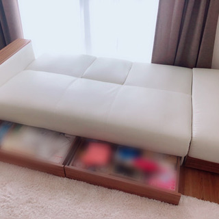 【お取引き先確定】ソファーベッド、使い方いろいろ、美品！の画像