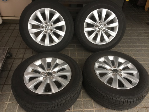 VW ザ・ビートル純正 ホイール フォルクスワーゲン BRIDGESTONE TURANZA ER300 215/60R16 ラジアルタイヤ付き4本セット