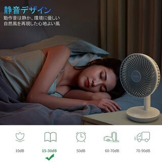JINGFAN卓上扇風機 最新改良版 ミニ扇風機 充電式 小型扇風機 USB の画像