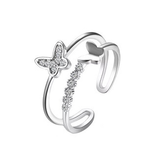新品　リング　蝶々　シルバー　silver フリーサイズ　指輪の画像