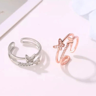 新品　リング　蝶々　シルバー　silver フリーサイズ　指輪の画像