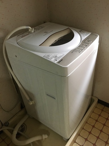 TOSHIBA 東芝 2016年製 洗濯機 5.0kg AW-5G3 縦型 パワフル浸透洗浄 Wセンサー