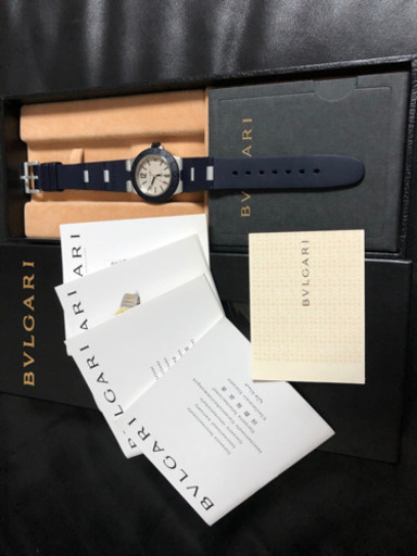 送料無料　未使用　限定ネイビーカラー　希少品　ブルガリ アルミニウム AL32TA 付属品有り