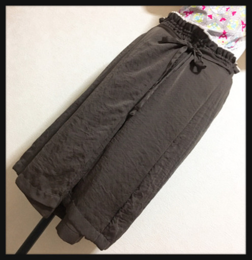 ご購入者様決定[未使用☆R.M.]巻きスカート風スカート茶色アースカラーLサイズマタニティOK