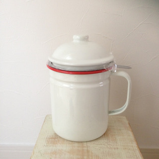 ★新品★ ホーロー オイルポット 油こし付 揚げ物フライに の画像