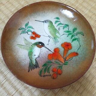 ハチドリの絵の絵皿
