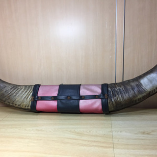 【オブジェ】水牛 バッファロー 角 置物 オブジェ アンティークの画像