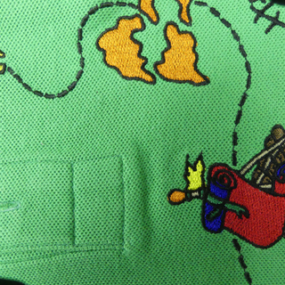 2,000円！中古castelbajacカステルバジャッククリーニングタグ付きスポーツ、ゴルフおしゃれ高級ポロシャツ刺繍の画像