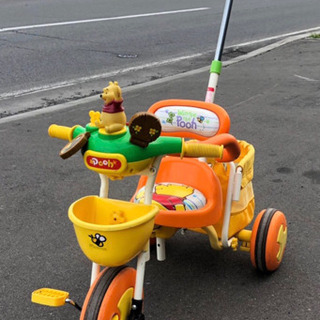 🌈点検整備OK❣️🌈【プーさん】幼児用三輪車　乗用おもちゃ🚛無料配送🚛の画像