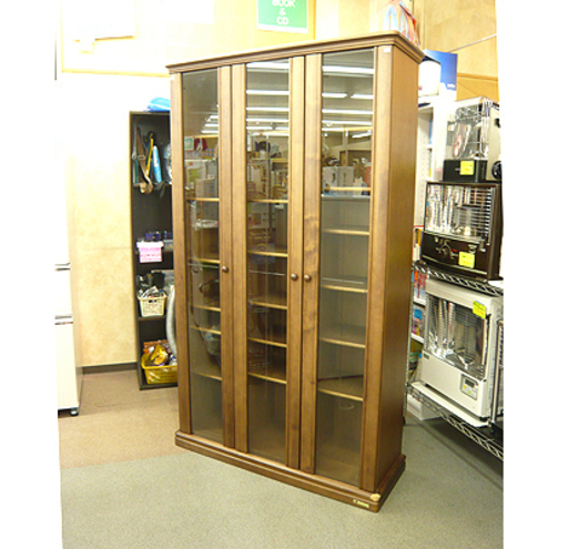 札幌【3枚扉 書庫】幅112cm 棚板の高さ調節可能 大容量 本棚 ブックシェルフ 西岡店