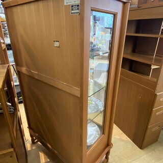北海道 旭川家具 日家工芸 鍵付き コレクションケース ガラス