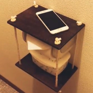 ハンドメイド  トイレ  スマホ置き  置くだけタイプです  便...