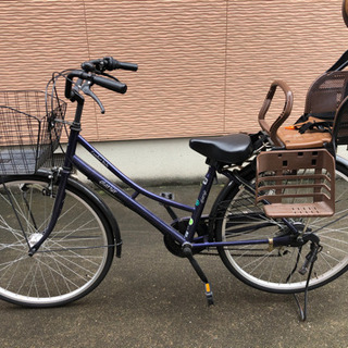 26インチ変速　後ろ子供乗せ付き自転車