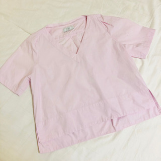SLOBE IENA タイプライター 5分袖 Vネック シャツの画像