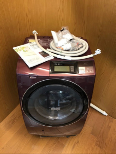 ☆HITACHI☆日立ドラム式洗濯機 風アイロン ビッグドラムスリム BD-ST9600L 10kg/6Kg 左開 取説付き 洗濯乾燥機 （B206）AKARI