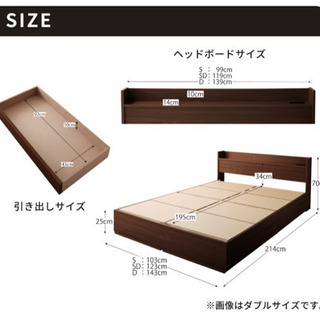 【引き取り限定格安】格安でお譲りします。シングルベッド収納付きの画像