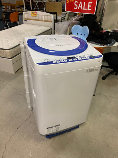 激安7.0kg！配送致します。SHARP 全自動電気洗濯機 ES-T707-A