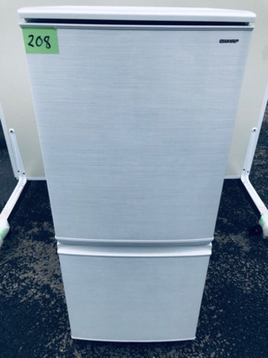 ✨高年式✨ 208番 シャープ✨ノンフロン冷凍冷蔵庫✨SJ-D14D-W‼️ 