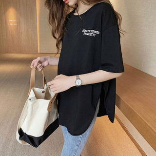 バックロゴTシャツ　ロゴTシャツ　半袖Tシャツ　ブラック　Tシャツ　M