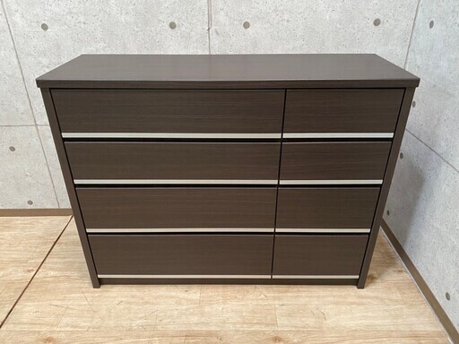 7*7 美品★ニトリ NITORI ローチェスト フラビア ダークブラウン 収納家具 収納棚 タンス