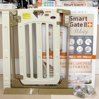 日本育児 スマートゲートⅡプラスホ ワイティ  階段用 ベビーゲ...
