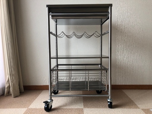 【IKEA】ステンレス　キッチンワゴン　料理作業台