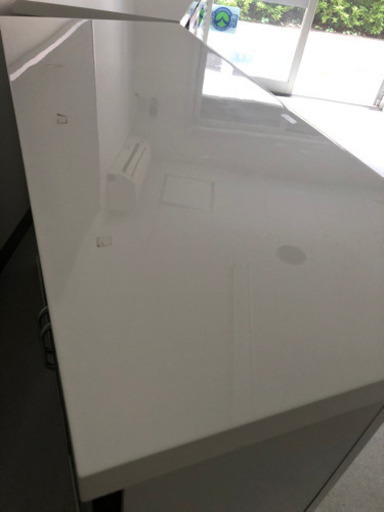値下!! 近場配送可 美品 白カウンターテーブル 裏面収納付き