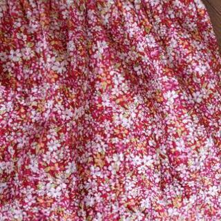花柄スカート夏用★膝下丈ウエスト60～66cm★日本製の画像