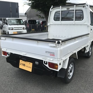 スマ軽　３年保証　車検２年付き　サンバートラック　4WD/5速/AC/PS　白852の画像