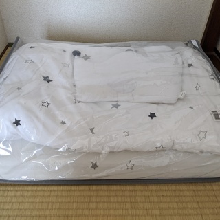 【値下げ】ベビー布団 5点セット 【トゥインクルスター】 天竺ニット 綿100% 新生児用(ブラック)の画像