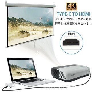 type-c hdmi USB変換アダプター 4K対応 同時充電の画像