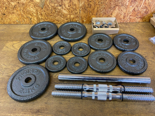 0711-5   ☆美品☆ ダンベル可変式 PROIRON 20kg 腹筋トレ ウェイトリフティング用 バ-ベルにもなれるダンベル