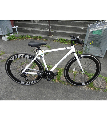 【美品‼ クロスバイク 28インチ】サカモト air-on 21段変速 カギ付 自転車 マウンテンバイク 札幌市 白石区 東札幌