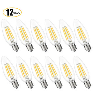  LEDシャンデリア電球 E17 4W(40形相当)  12個いり