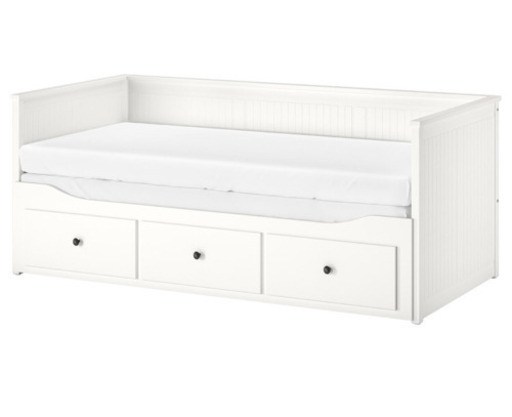 【新品】IKEAイケアHEMNESヘムネス デイベッド 引き出し3 【中古】マットレス2