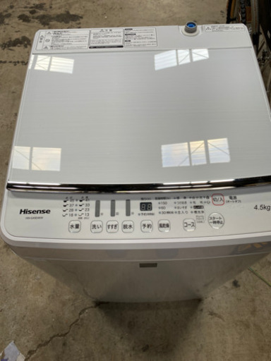 中古】 中古 Hisense ハイセンス HW-G45E4KW 4.5kg 洗濯機 16年製 買取市場 6ヶ月保証】R709 ☀️ Hisense / ハイセンス 洗濯機（洗濯4.5 