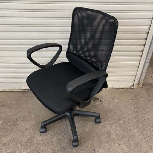 SEKI ランバーメッシュチェア　肘付　BLACK オフィスチェア　テレワーク